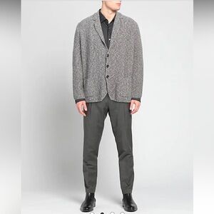 +39 MASQ - Men's B/W Striped Casual Blazer